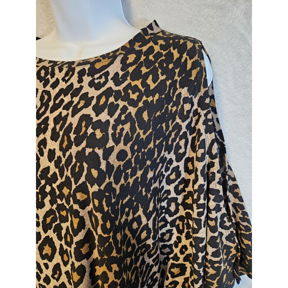 Rachel Roy Womens Top 2X Cheetah Animal Print Dolman Split Sleeve EUC - Picture 7 of 14